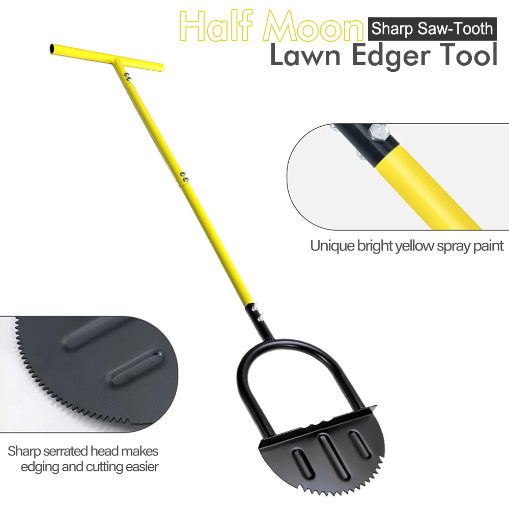 Gardening Tools Edger - Pá manual de aço para gramado,