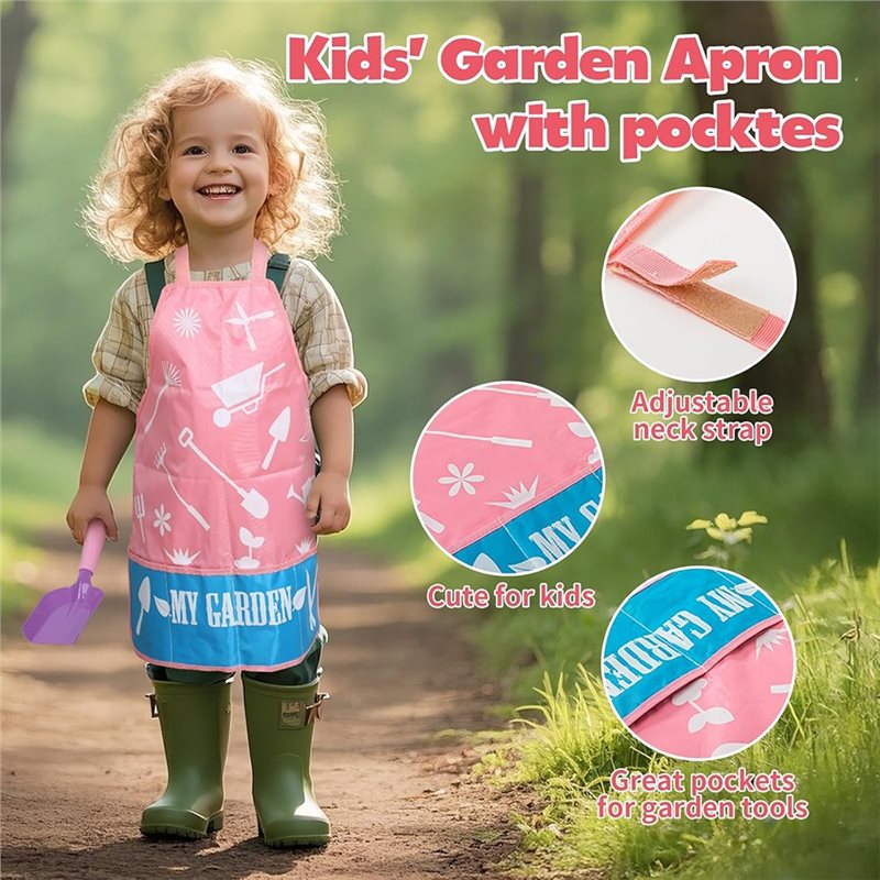Gardening Tools Kit For Kids - Conjunto de Ferramentas de Jardinagem Rosa