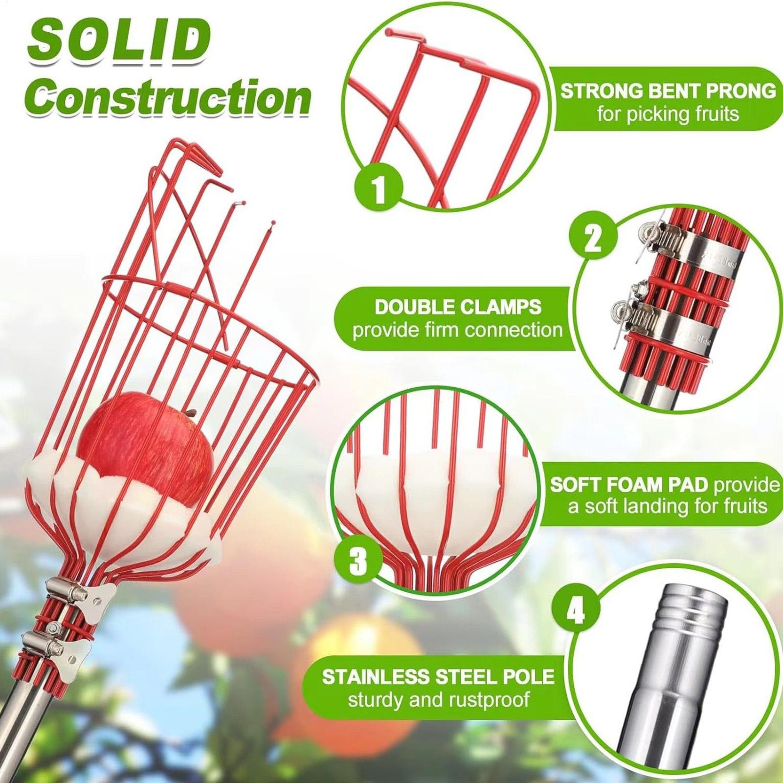 Gardening Tools Basket - Coletor de frutas com alça retrátil,