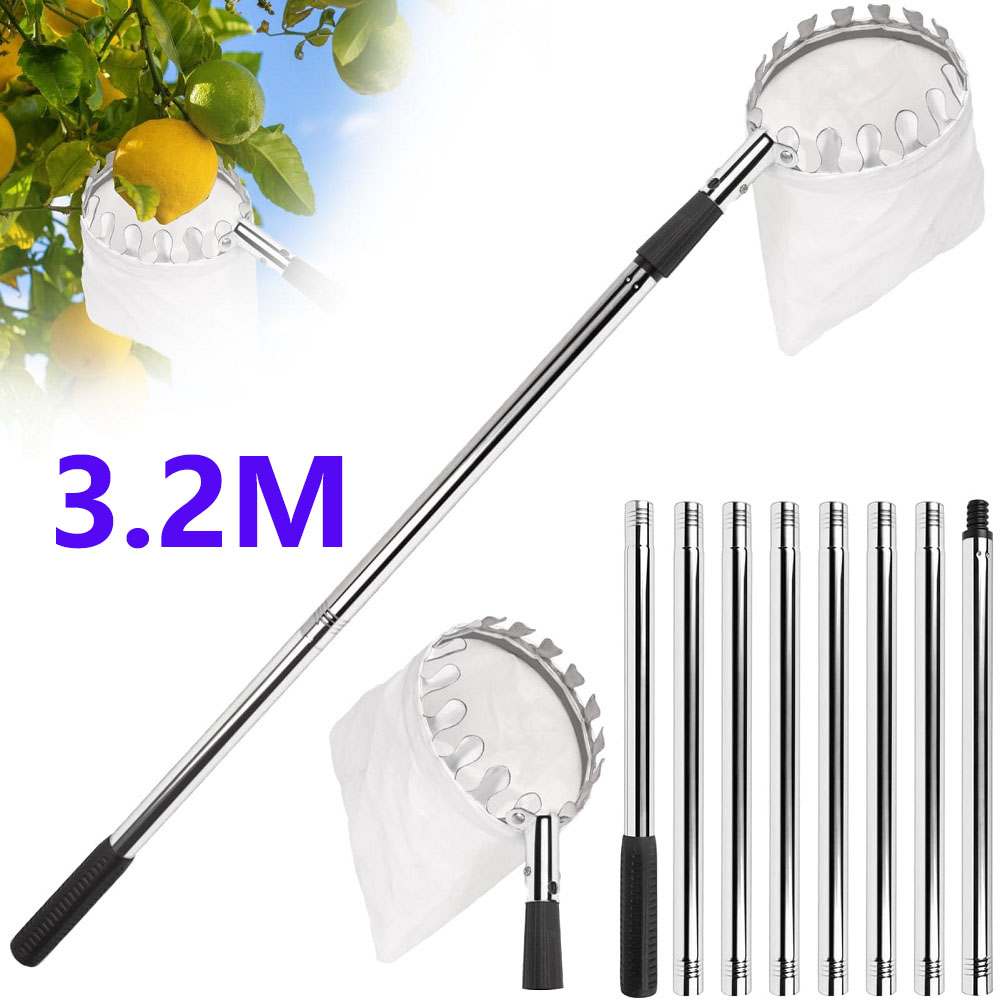 Gardening Tools Basket - Cabo Telescópico de Aço Inoxidável 3.2M