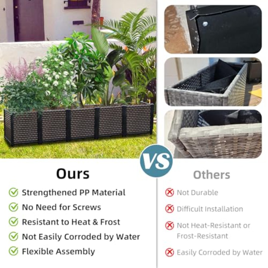 Caixa de plantio retangular pa - Self-Watering Planter avaliação e preço