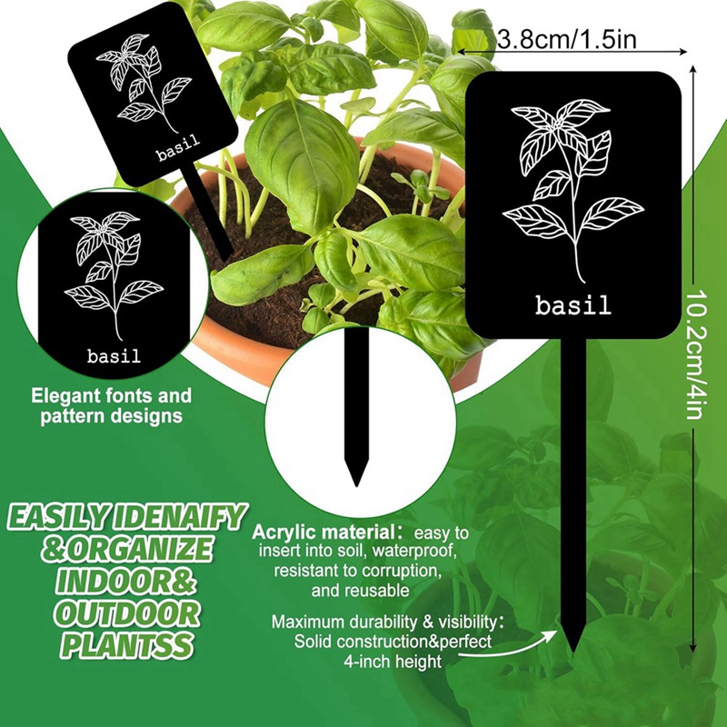 24 Etiquetas de Acrílico para  - Gardening Tools With Names avaliação e preço