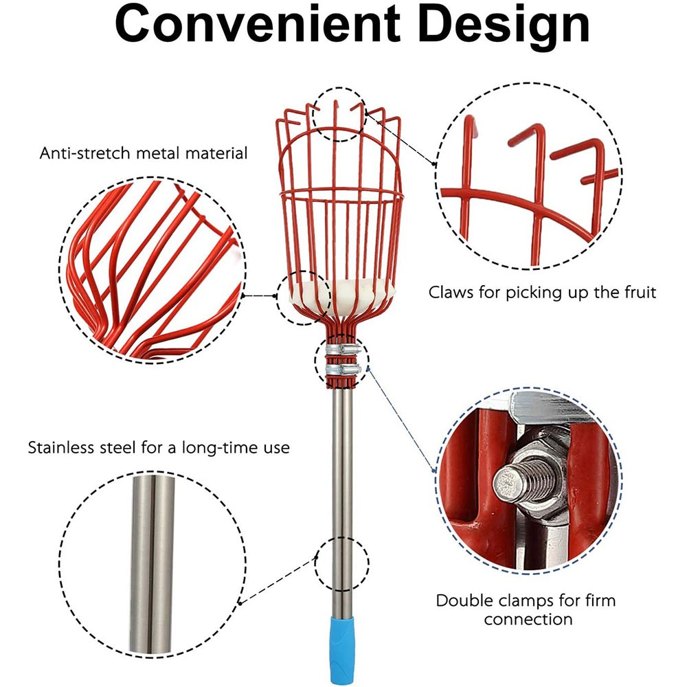 Apanhador de Frutas de 260cm,  - Gardening Tools Basket avaliação e preço